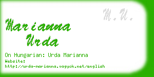 marianna urda business card